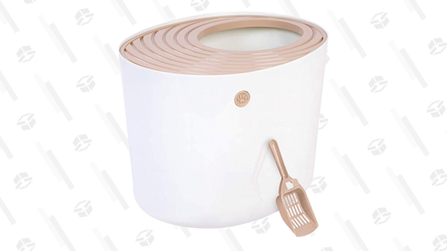 An IRIS Top Entry Cat Litter Box can help cut down on litter mess around your pet’s litter box.
